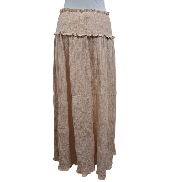 Zimmermann Bayou Elegant Shirred Crinckled Office Siren Chic Cream Skirt Size 1 - Picture 4 of 15